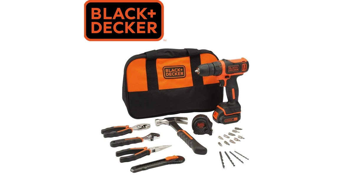 Black Decker BDCDC18HTSA Cordless Drill 18V Hand Tools Set