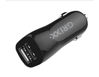 Grixx GROCCHDUSB01  - Caricabatteria da auto con 2 porte USB da 3,1 A