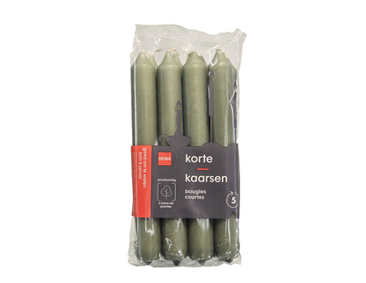 Hema - Candele corte 5 ore 170x20 8 pezzi #Verde chiaro
