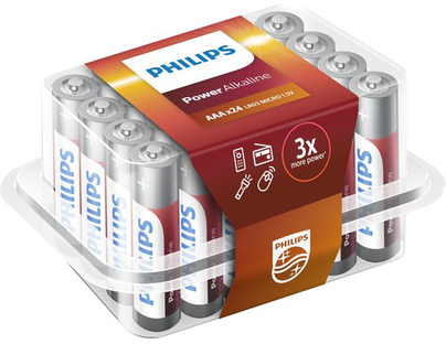 Philips LR03/AAA  - Power Alkaline Batteries  - 24Pcs