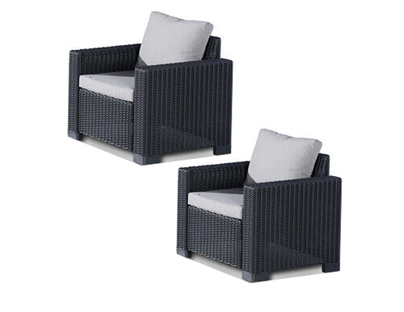 Best - Mombasa Lounge Chair Graphite 2pcs Set
