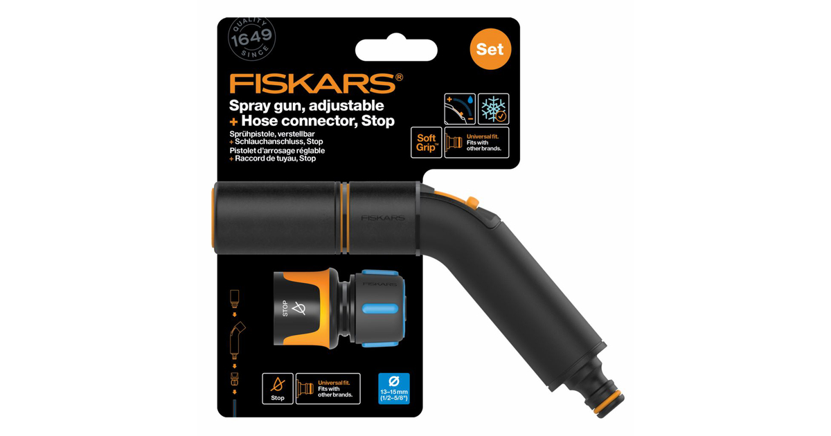 Fiskars Tête De Pistolet Pulvérisateur 2 Fonctions - Jet & Rinçage | Débit Réglable | Universelle