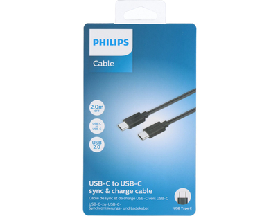 Philips DLC3106C/03 - USB-C to USB-C Cable - 2 Meter