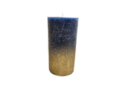 Hema - Pillar Candle - Rustic Gold & Dark Blue 130x68
